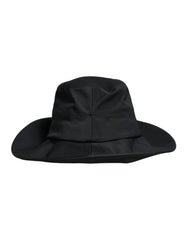 Dolce & Gabbana Schwarzer Baumwoll-Fedora-Hut mit breiter Krempe