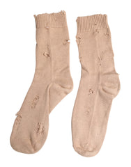 Dolce & Gabbana Beige Uni Stretch Mid Calf Herrensocken
