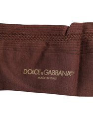 Chaussettes mi-mollet Dolce & Gabbana marron stretch à logo imprimé