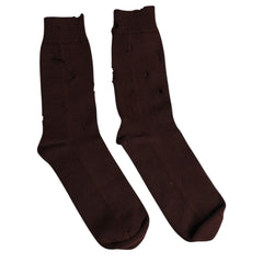 Dolce & Gabbana braune, einfarbige Stretch-Socken aus Baumwolle, mittelhoch