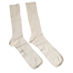 Dolce & Gabbana Beige Baumwoll-Stretch-Socken mit Logo, mittelhoch