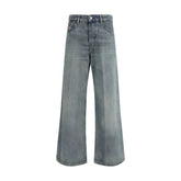 Diesel Blue Cotton Relaxed Fit Jeans