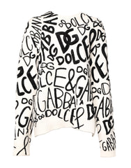 Dolce & Gabbana Damenpullover mit weißem und schwarzem Logoprint