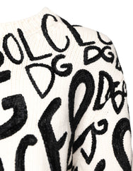 Dolce & Gabbana Damenpullover mit weißem und schwarzem Logoprint