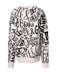 Dolce & Gabbana Damenpullover mit weißem und schwarzem Logoprint