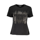 Patrizia Pepe Schwarzes Baumwoll-T-Shirt für Damen