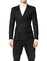 Dolce & Gabbana Schwarzer MARTINI Zweireiher-Mantelblazer