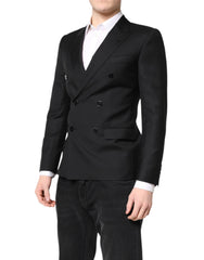 Dolce & Gabbana Schwarzer MARTINI Zweireiher-Mantelblazer
