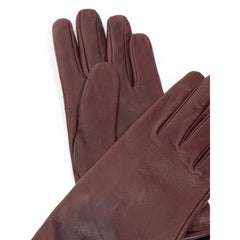 Gants en cuir bordeaux Dolce & Gabbana