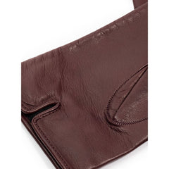 Gants en cuir bordeaux Dolce & Gabbana