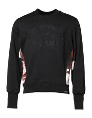 Schwarzer bestickter Pullover von Dolce & Gabbana mit Rundhalsausschnitt