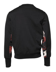 Schwarzer bestickter Pullover von Dolce & Gabbana mit Rundhalsausschnitt