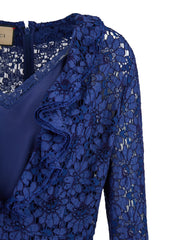 Gucci Kleid aus blauer Viskose und Baumwolle, mittellang