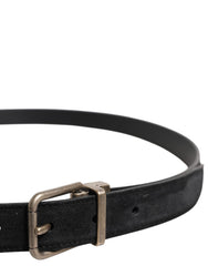 Ceinture Dolce & Gabbana en cuir de veau noir avec boucle métallique classique
