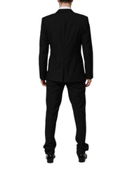 Dolce & Gabbana Schwarzer MARTINI Kristallverzierter 3-teiliger Anzug