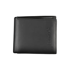 Portefeuille Calvin Klein en cuir noir avec RFID et porte-monnaie intégré.