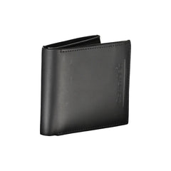 Portefeuille Calvin Klein en cuir noir avec RFID et porte-monnaie intégré.