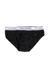 Dolce & Gabbana Schwarze Baumwoll-Stretch-Slips