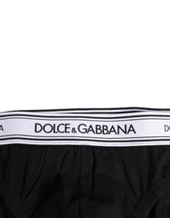 Dolce & Gabbana Schwarze Baumwoll-Stretch-Slips