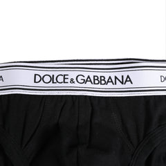 Dolce & Gabbana Schwarze Baumwoll-Stretch-Slips