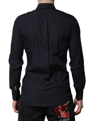 Chemise habillée Dolce & Gabbana MARTINI bleu foncé en coton