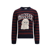 Ganni Pudel gestreifter Pullover