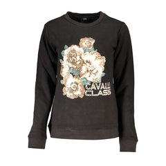 Cavalli Class schwarzer Baumwollpullover für Damen
