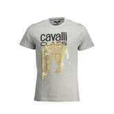 Cavalli Class Braunes Baumwoll-T-Shirt für Herren