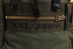 Dolce & Gabbana grüner Patchwork-Reiserucksack, Militärtasche