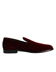 Mocassins habillés Dolce & Gabbana en velours de coton rouge
