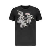 Cavalli Class Schwarzes Baumwoll-T-Shirt für Herren