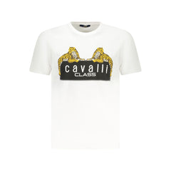 T-shirt blanc en coton Cavalli Class
