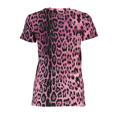 T-shirt Cavalli Class rose en coton pour femme