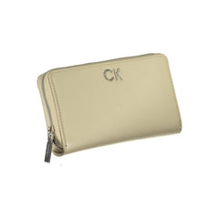 Portefeuille zippé Calvin Klein Elegant Beige avec protection RFID