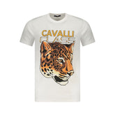 Cavalli Class Weißes Baumwoll-T-Shirt für Herren