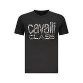Cavalli Class Schwarzes Baumwoll-T-Shirt für Herren