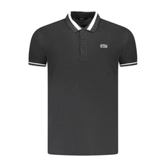 Cavalli Class Schwarzes Baumwoll-Poloshirt für Herren