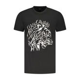 Cavalli Class Schwarzes Baumwoll-T-Shirt für Herren