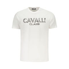 Cavalli Class Weißes Baumwoll-T-Shirt für Herren