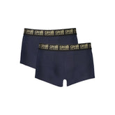 Cavalli Class Herren-Boxershorts aus blauer Baumwolle