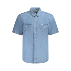 Chemise homme Wrangler bleu clair en coton