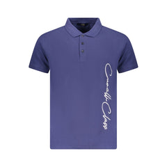 Cavalli Class Herren-Poloshirt aus blauer Baumwolle
