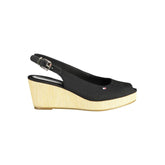Sandales Tommy Hilfiger en cuir noir pour femmes