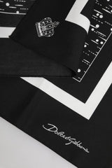 Dolce & Gabbana Schwarz-Weiß bedruckter quadratischer Foulard-Schal