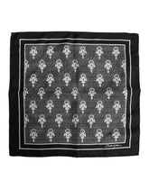 Dolce & Gabbana Schwarz-Weiß bedruckter quadratischer Foulard-Schal