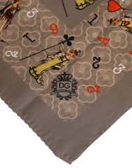 Dolce & Gabbana brauner Seidenschal mit Print, quadratisch, Foulard-Schal für Herren, Herren