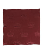 Dolce & Gabbana Bordeauxfarbener Seidenschal Crown Square Foulard für Herren