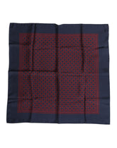 Dolce & Gabbana Red Blue Printed Silk Square Men Foulard Scarf