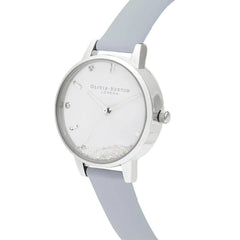 Olivia Burton Uhr aus blauem Kunstleder