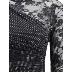 Selbstporträt-Kleid aus Spitze und Strasssteinen